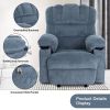 Vanbow.Recliner Chair Massage Heating sofa with USB and side pocket 2 Cup Holders (Blue)