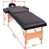 2-Zone Folding Massage Table and Stool Set 3.9" Thick Black