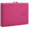 Foldable Massage Table 2 Zones Aluminum Pink