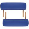 Blue Foldable Massage Table 3 Zones with Wooden Frame