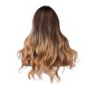 Feminine Wig with Long Curly Hair and a Gradual Brown Wavy Hair