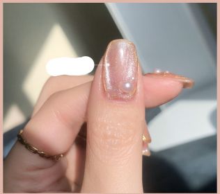 Milk Tea Crystal Stone Cat Eye Nail Polish (Option: K-10ML)