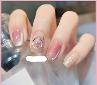 Milk Tea Crystal Stone Cat Eye Nail Polish (Option: I-10ML)