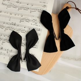 Ponytail Hair Accessory With A Bow And Cotton Clip (Color: Black)