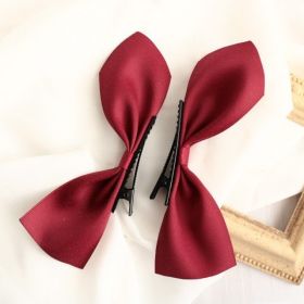 Ponytail Hair Accessory With A Bow And Cotton Clip (Color: Red)