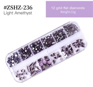 1Box Crystal Transparent AB Nail Art Rhinestone DIY Non-thermal Repair Flat Acrylic Nail Stone 3D Nail Art Decoration (design: #ZSHZ-236)