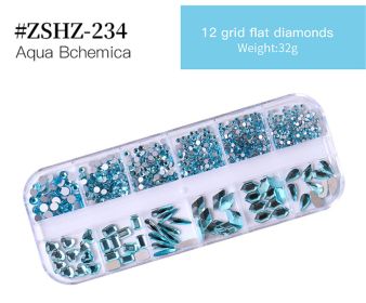 1Box Crystal Transparent AB Nail Art Rhinestone DIY Non-thermal Repair Flat Acrylic Nail Stone 3D Nail Art Decoration (design: #ZSHZ-234)