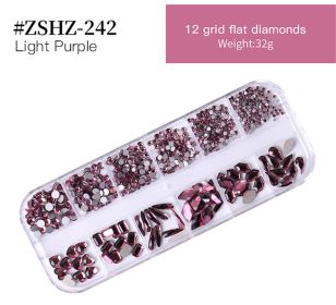 1Box Crystal Transparent AB Nail Art Rhinestone DIY Non-thermal Repair Flat Acrylic Nail Stone 3D Nail Art Decoration (design: #ZSHZ-242)