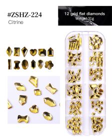 1Box High Quality 3D Flat Back Luminous AB Crystal Stone Mixed Size Charm Nail Art Rhinestone Design (Color: #ZSHZ-224)