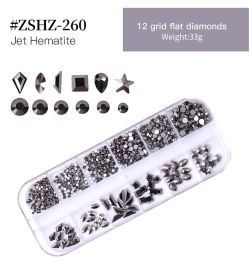 1Box Crystal Transparent AB Nail Art Rhinestone DIY Non-thermal Repair Flat Acrylic Nail Stone 3D Nail Art Decoration (design: #ZSHZ-260)