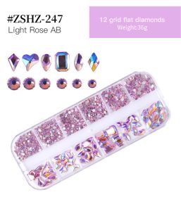 1Box Crystal Transparent AB Nail Art Rhinestone DIY Non-thermal Repair Flat Acrylic Nail Stone 3D Nail Art Decoration (design: #ZSHZ-247)