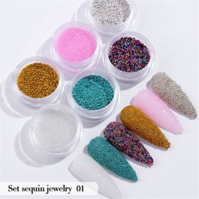 6PCS/Set Nail Beauty Chrome Glitter Kit;  Nail Sequin Nail Art Mirror Powder Decoration (design: 1)