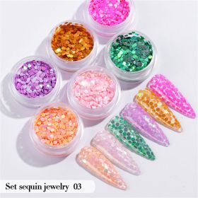 6PCS/Set Nail Beauty Chrome Glitter Kit;  Nail Sequin Nail Art Mirror Powder Decoration (design: 3)