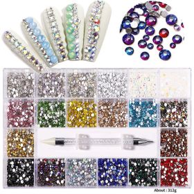 21 Grids 1 Box Shiny Jewellery Nail Stone Set Nail Art Rhinestones (design: 2#)