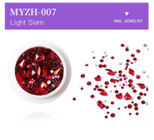 1Box Crystal Clear Mixed Design Nail Back Flat Rhinestone Crystal Glass Stone Jewelry (Color: MYZH-007)