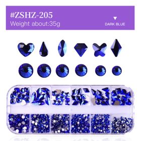 1 Box Different Shape Nail Stones 3D DIY Nail Art Crystal  Diamond Decoration Rhinestone (Color: #ZSHZ-205)