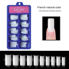 100pcs a box;  Nail Pieces;  French Nail Pieces;  Fake Nails;  Full Cover;  Half Cover Nail Tips;  DIY Nail Tips (design: 4)