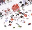 1 box of popular Christmas and Halloween three-dimensional nail art sticker ornaments;  flower and butterfly design nail art ornaments